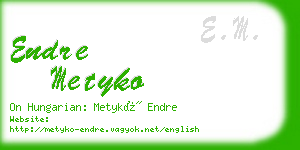 endre metyko business card